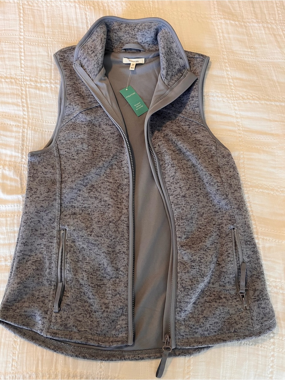 Maurices Heather Gray Fleece-Lined Zip Vest
